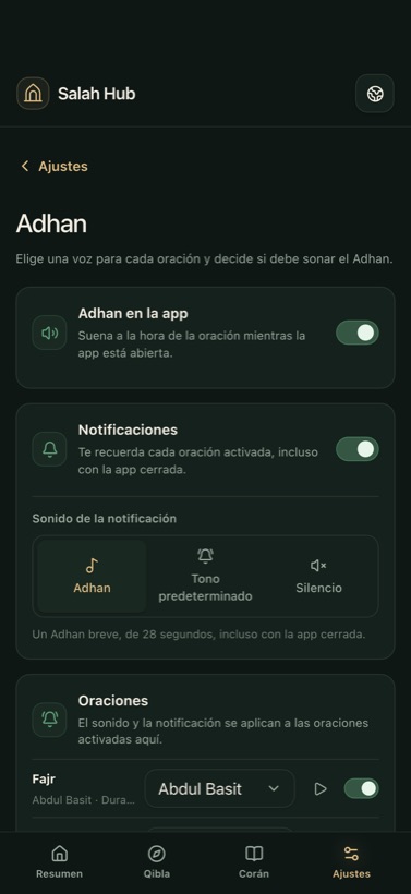 Adhan y notificaciones