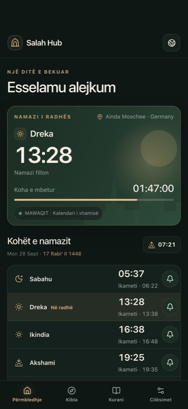 Orari i xhamisë me ikamet