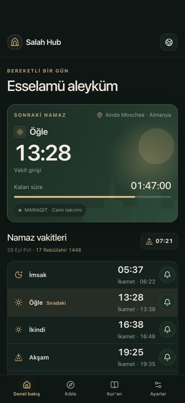 İkametli cami takvimi